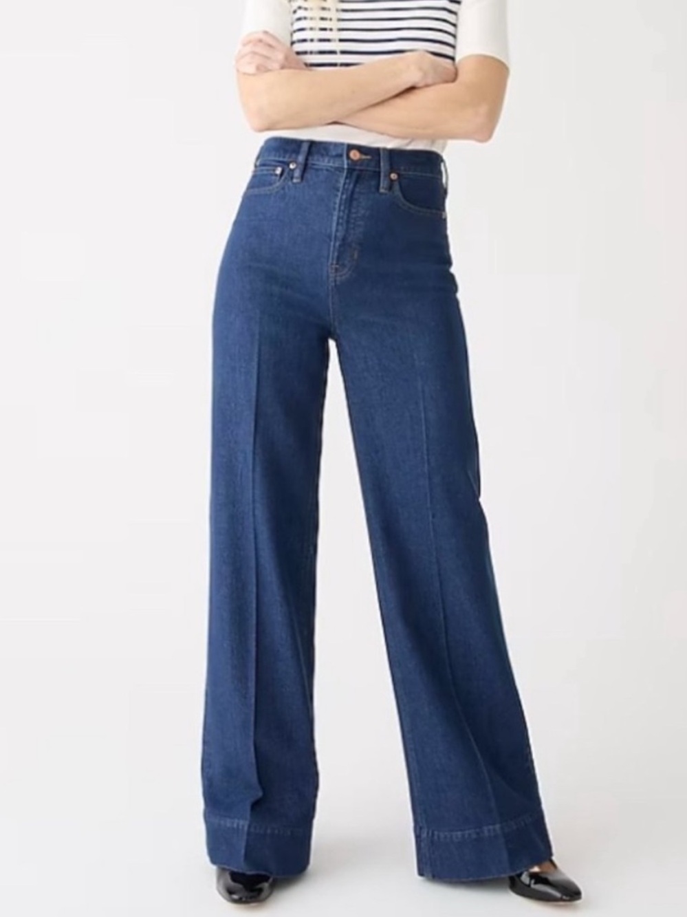 J. CREW Wide-Leg Trouser Jeans Fiorellas Wash Size 28 - Picture 14 of 14